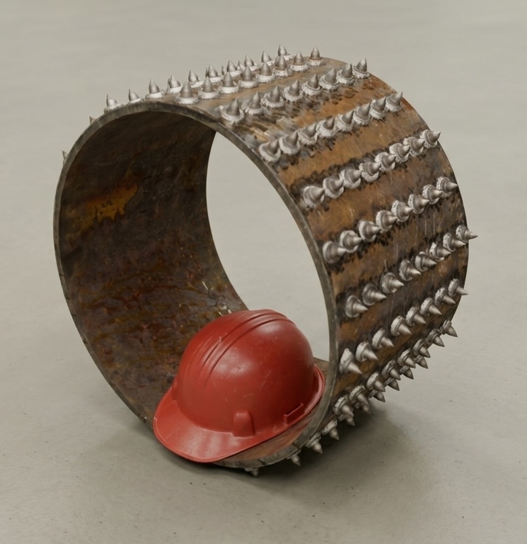 Rodillo de alimentación de descortezadora equipado con TuffStudds de la serie de púas